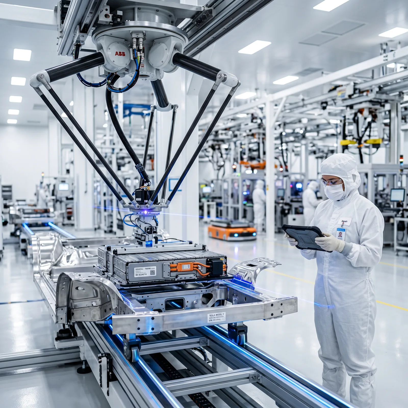 EV battery assembly line installation and infrastructure