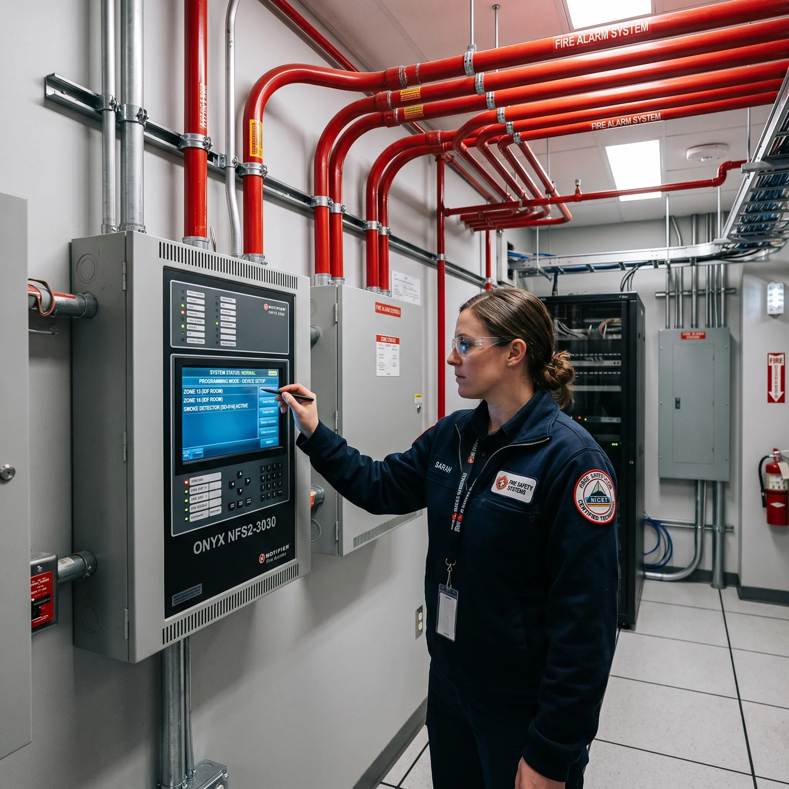 Industrial fire protection and suppression system installation